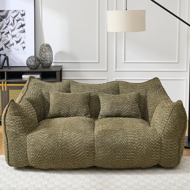 Beanbag Chair with High Resilience Foam Core. The Square Recliner Sofa Is Ideal for Family Members And Friends Engaged in Games