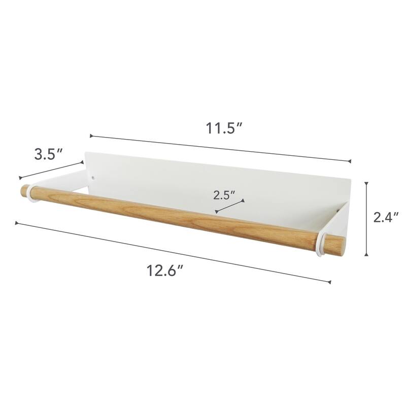Yamazaki Home Magnetic Kitchen Towel Hanger - Two Sizes, Steel and Wood, Paper Towel, Holds 2 lbs