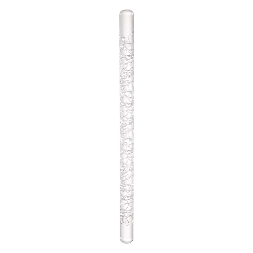 Acrylic Embossed Rolling Pin 16cm x 1cm Heart Pattern - Transparent
