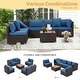 preview thumbnail 50 of 66, EROMMY 6/7 Piece Modular Outdoor Rattan Sofa Set, All-Weather Wicker Patio Furniture with Storage Table, Cushions & Pillows