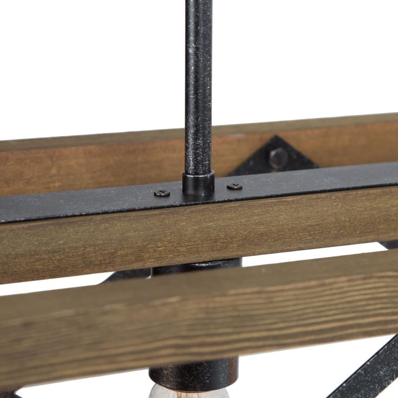 Modern Farmhouse 4-Light Wood Chandelier Linear Kitchen Island Lights for Dining Room - L27.5"*W10"*H 10"