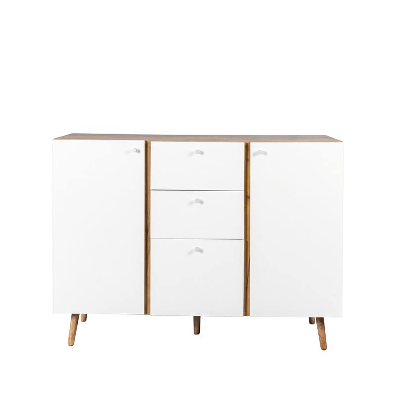 Sideboard Buffet Cabinet with 2 Doors, Accent Cabinet with 3 Drawers, Kitchen Storage Cabinet with Adjustable Shelves