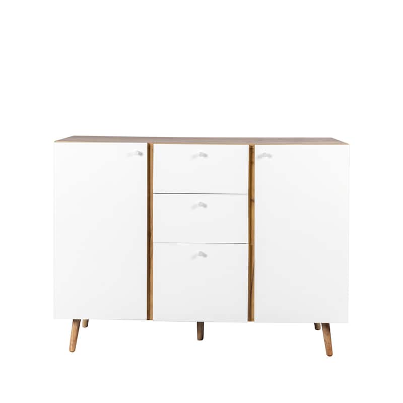 Sideboard Buffet Cabinet with 3 Drawers & 2 Doors,47.24"Buffet Cabinet with Adjustable Shelves