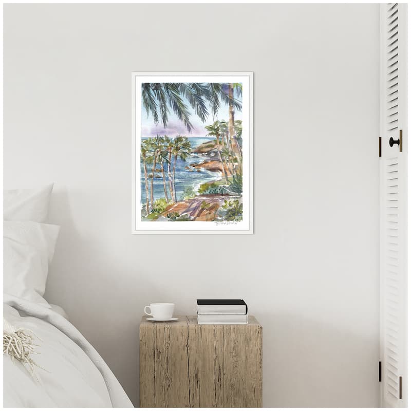 Kate and Laurel Sylvie Laguna Beach California Scene Framed Canvas by Patricia Shaw