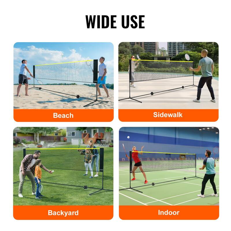 Adjustable Sports Net Set for Badminton, Volleyball, Tennis & Pickleball
