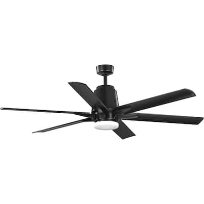 Arlo Collection 60" Indoor Outdoor Six-Blade Black Ceiling Fan - 13.970" x 27.240" x 10.430"