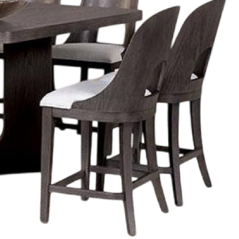 Zoko 7pc Counter Height Dining Table Set, Polyester, Ash Gray Wood