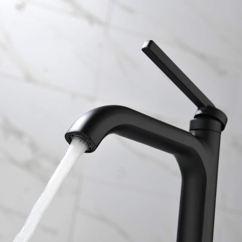 Single Handle Bathroom Faucet Brass Modern 1 Holes Bathroom Sink Basin Faucets Matte Black