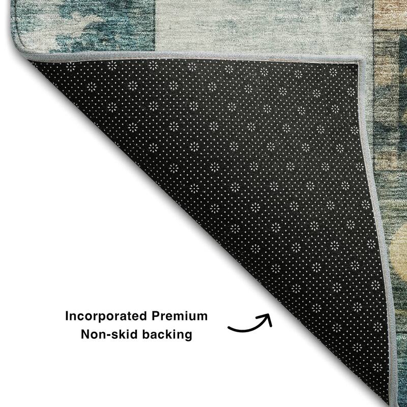 Premium Washable Super Soft Contemporary Orbit Mayfield Rug