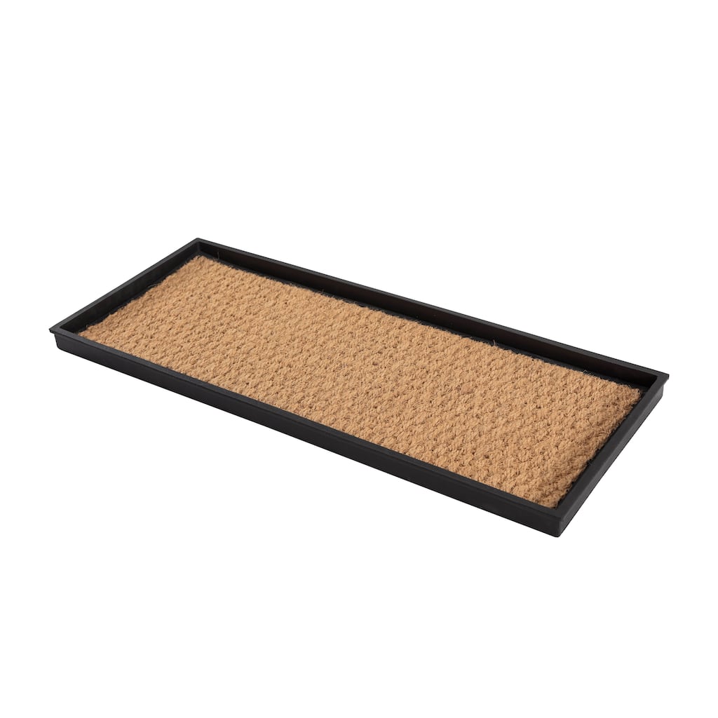 Natural and Recycled Rubber Boot Tray with Tan Coir Insert