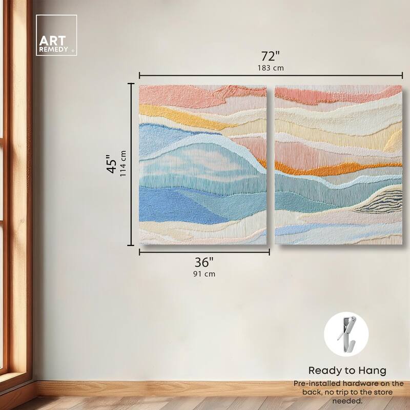Morning Calm I Canvas Set of 2 by Art Remedy, Gallery Wrapped
