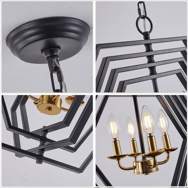 aco♡ Oaks Aura Hexa Series 4-Light Black 360° DIY Shape Modern