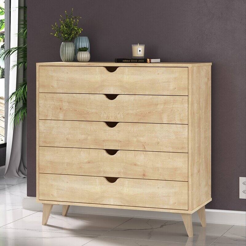 Mid Century Modern 5-Drawer Dresser