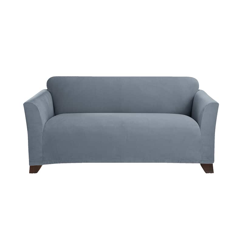 SureFit Stretch Morgan 1 Piece Loveseat Slipcover - Storm Blue