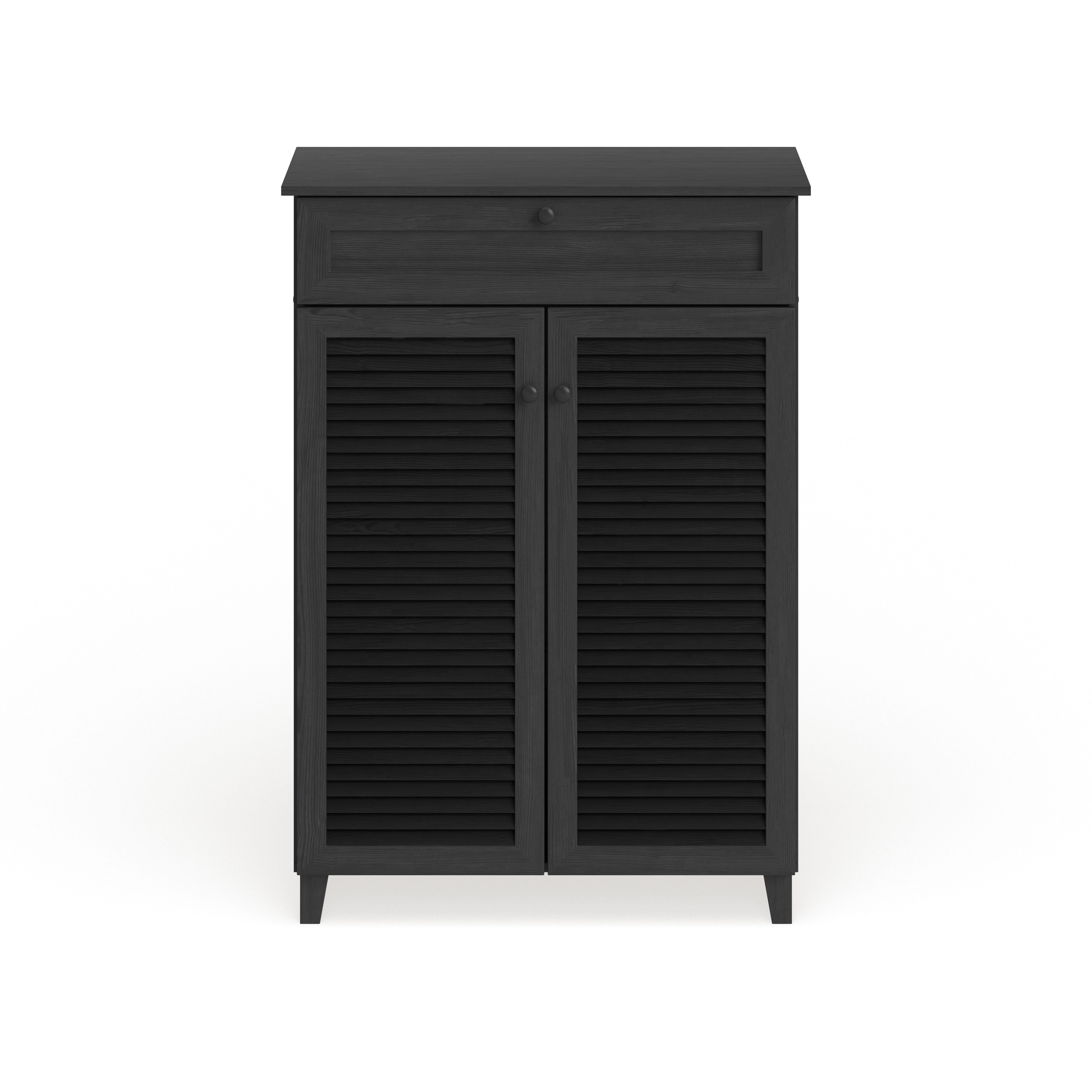 Porch & den rocheblave espresso wood shoe storage cabinet deals