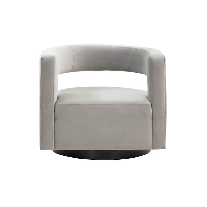 SAFAVIEH Couture Cela Swivel Chair (Fully Assembled) - 31.1" W x 28.4" L x 26.8" H - 31Wx28Dx27H - Light Grey