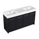 preview thumbnail 74 of 76, Plywood Freestanding Bathroom Vanity in Black Chestnut with Integrated Resin Sink