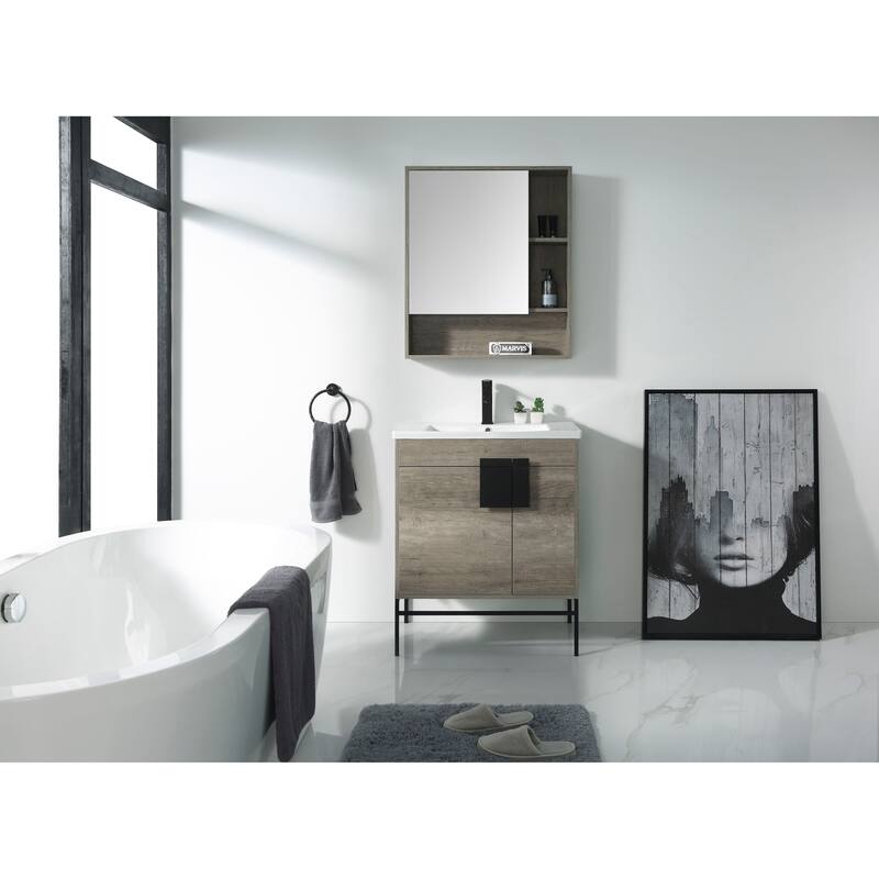 Modern Bathroom Vanity Set, Vireous China Sink Top 30"