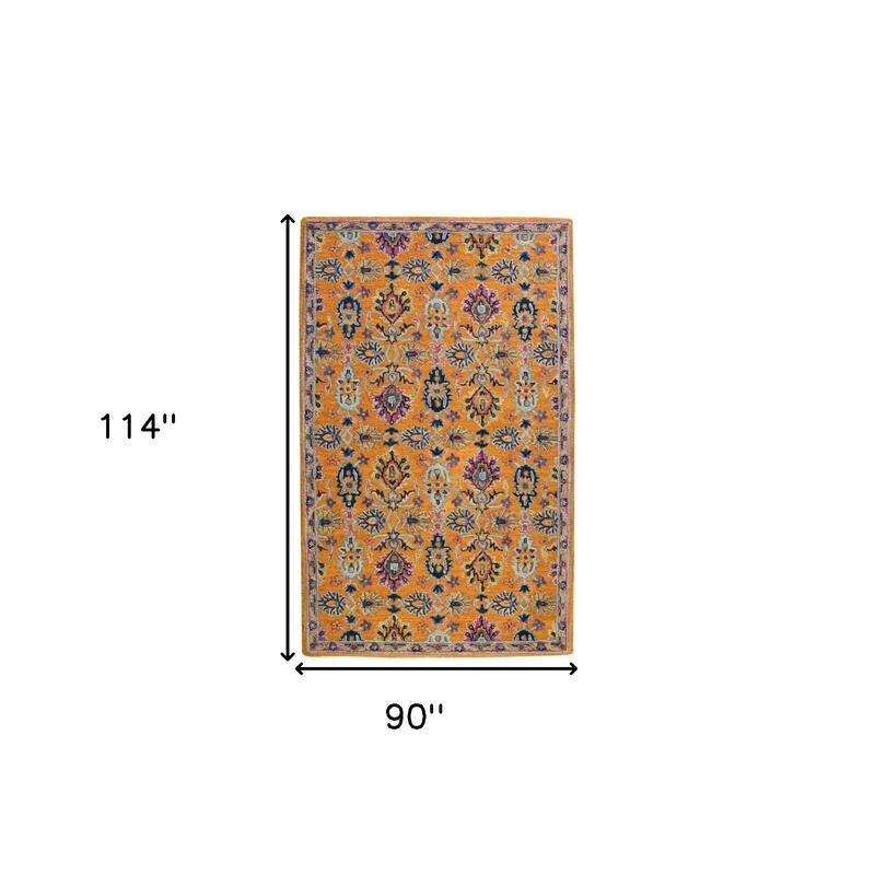 HomeRoots Floral Bohemian Rectangle Area Rug