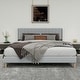 preview thumbnail 31 of 91, Caxkun Upholstered Platform Bed Frame with Wingback headboard