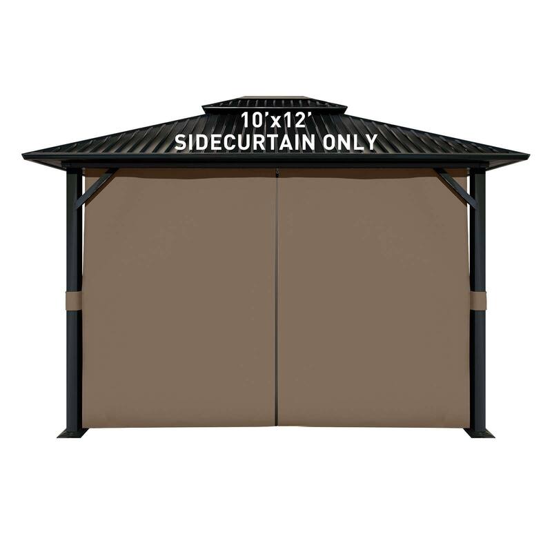 Aoodor Gazebo Curtain Replacement-Universal 4-Panel Sidewalls 10'x12', Curtain Only