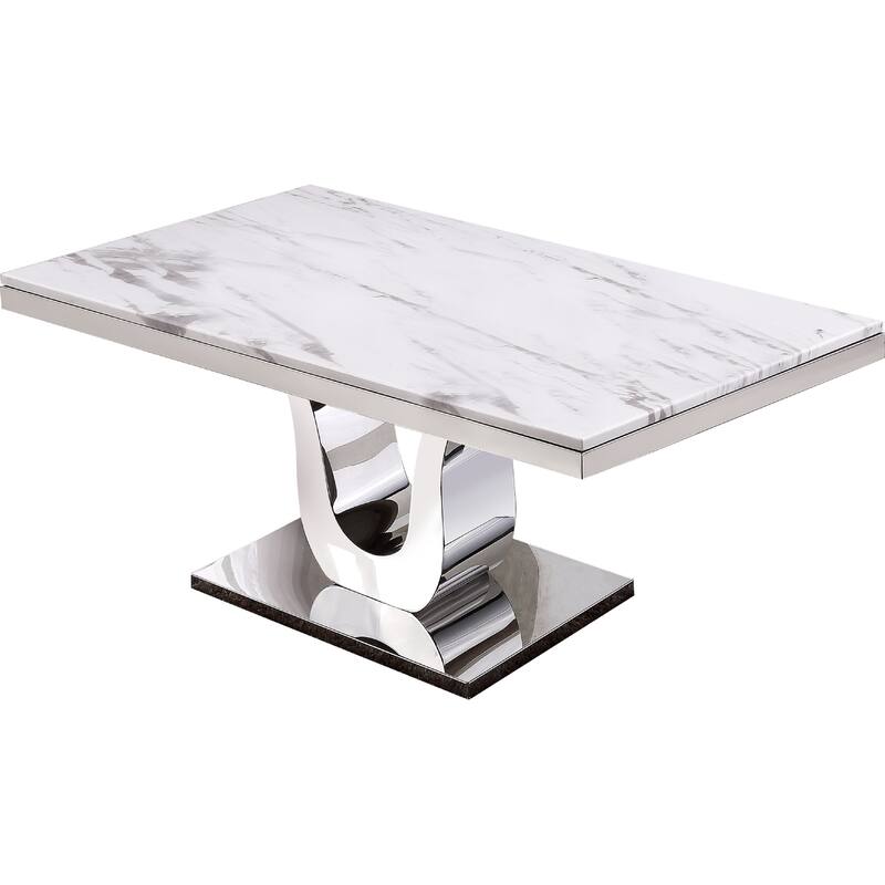 Best Quality Furniture 5-pc. White Genuine Marble Dining Set