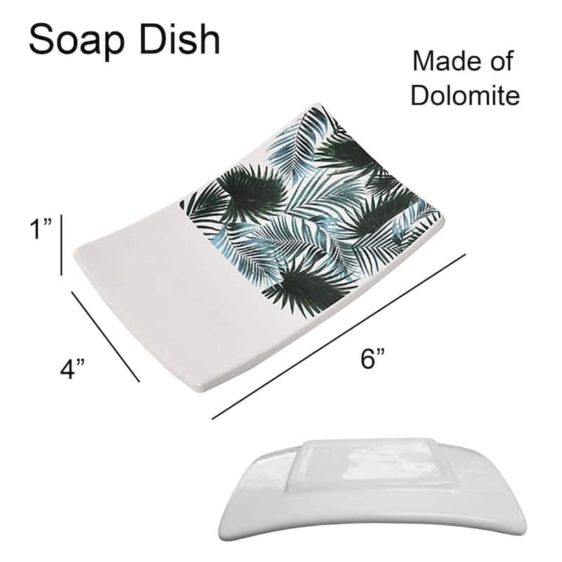 Rectangular Soap Dish Cup Dispenser Tropical