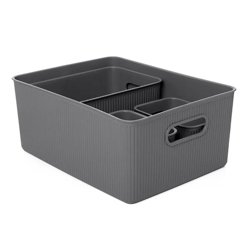 Set of 4 Ribbed bins