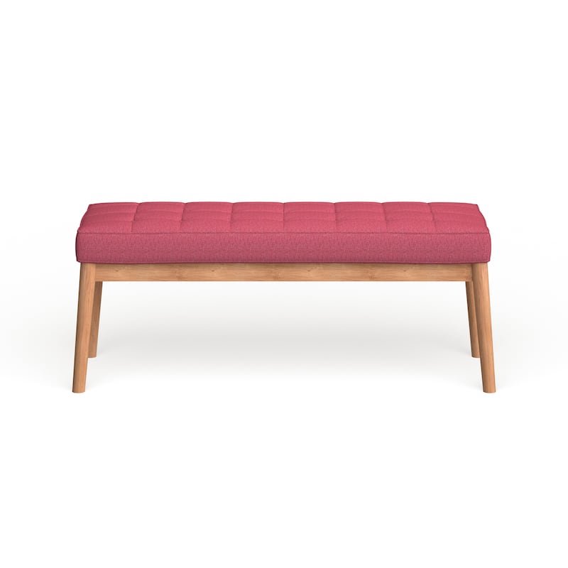 Saxon Mid-century Tufted Fabric Ottoman Bench by Christopher Knight Home - 43.00 L x 15.75 W x 17.00 H