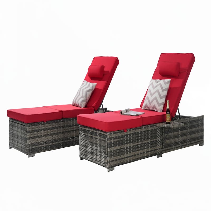 Outdoor Chaise Lounge Chair Set of 2