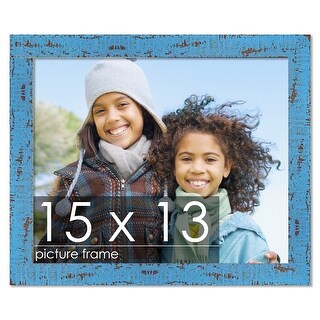 15x13 Shabby Chic / Farmhouse Blue Complete Wood Picture Frame with UV ...