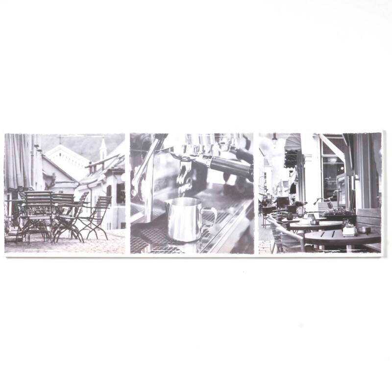 Grayscale Bistros And Espresso Unframed Canvas Print Wall Decor Bed