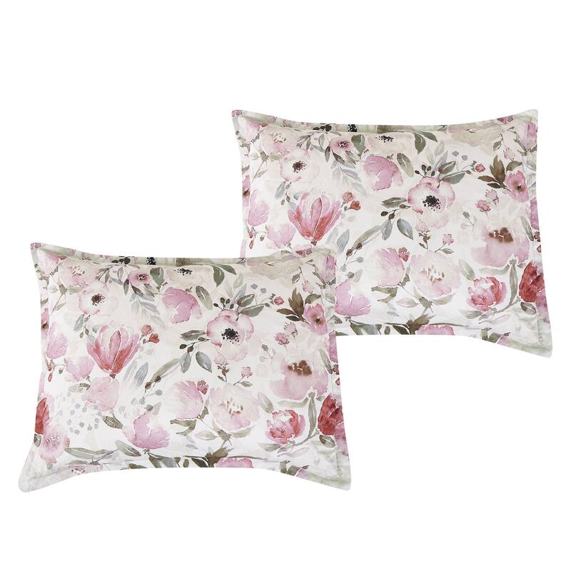 7 pieces floral bed in a bag comforter set
