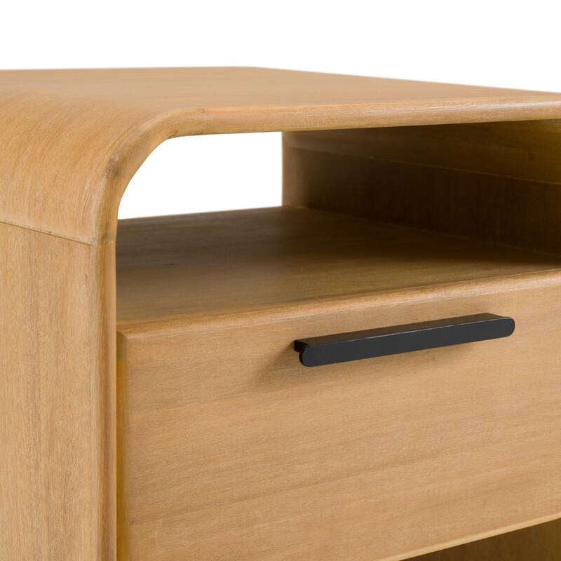 Modrest Dresden Modern Natural Acacia 1-Drawer Nightstand