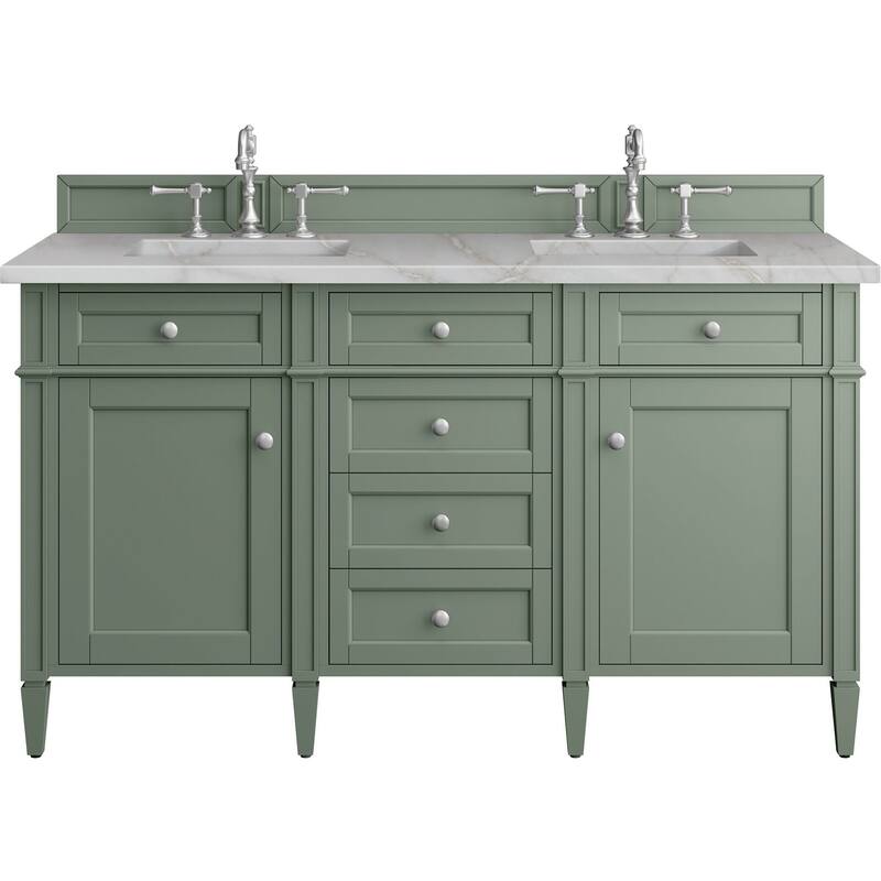 James Martin Vanities 650-V60D-FVSL Brittany 60" Free Standing Double - Smokey Celadon