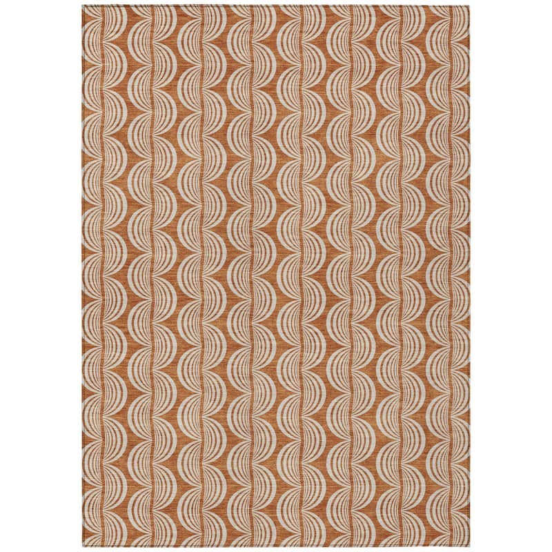 HomeRoots Ogee Transitional Rectangle Outdoor Rug