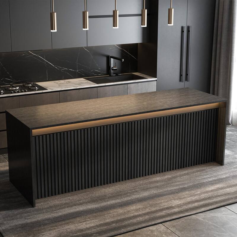 4 Panels 93"x12" MDF Slat 3D Wall Paneling Cover 31 Sq.Ft. - N/A