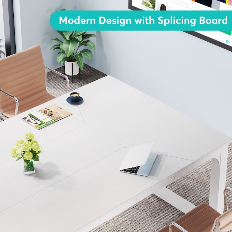 6.5FT Modern Conference Table for Meeting Room, Home Office - 78.9" L x 39.3 W x 30.3" H