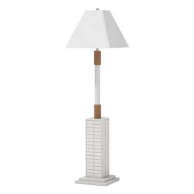63-inch Polyresin Floor Lamp with Linen Shade and Bulb Included - 7.20” x 18” x 63”