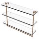 preview thumbnail 13 of 32, Allied Brass 16 Inch Triple Tiered Glass Shelf with Integrated Towel Bar 16 - Brushed Bronze