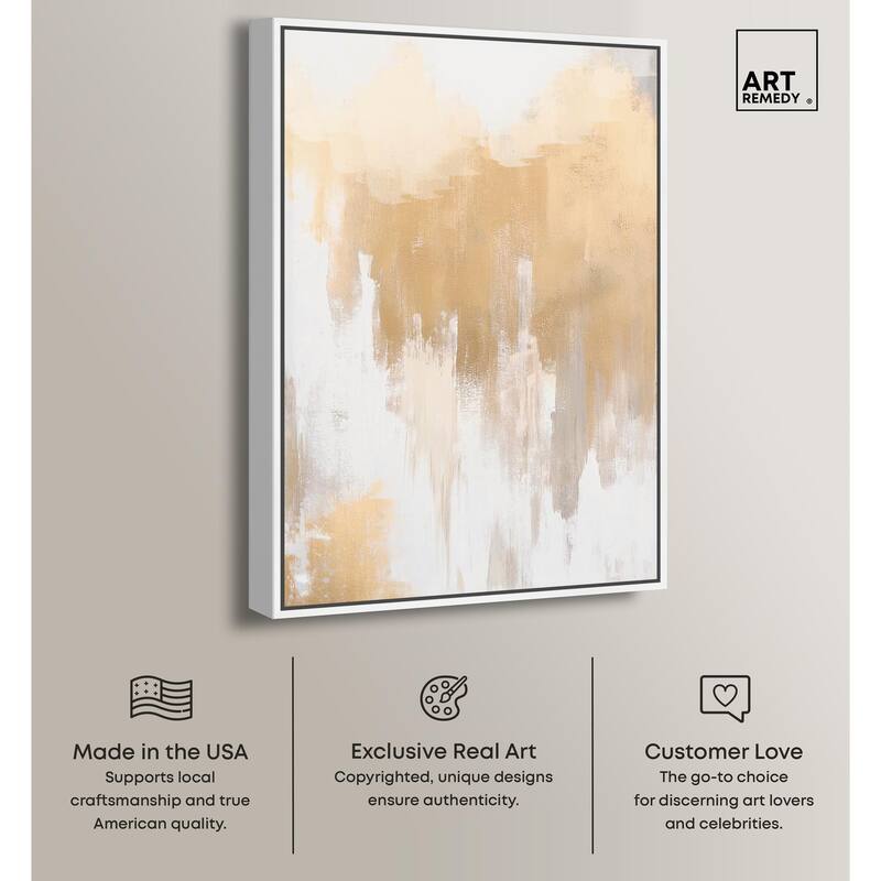 Soft Grey Glam Gold Canvas by Art Remedy