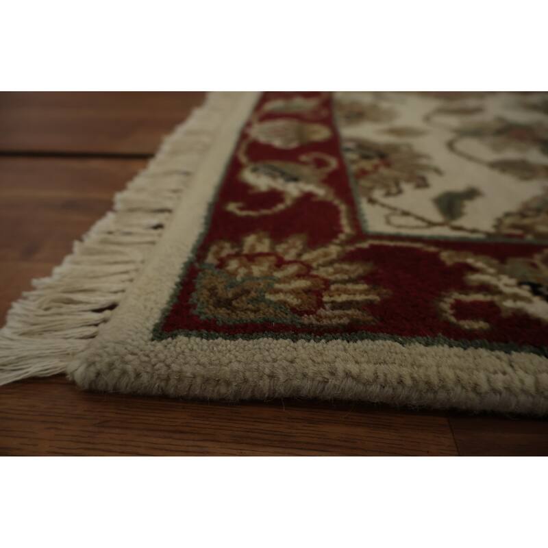 Hand Knotted Oriental 100% Wool Carpet Transitional Floral Beige & Ivories Oushak Area Rug - 3' 1'' X 2' 0''