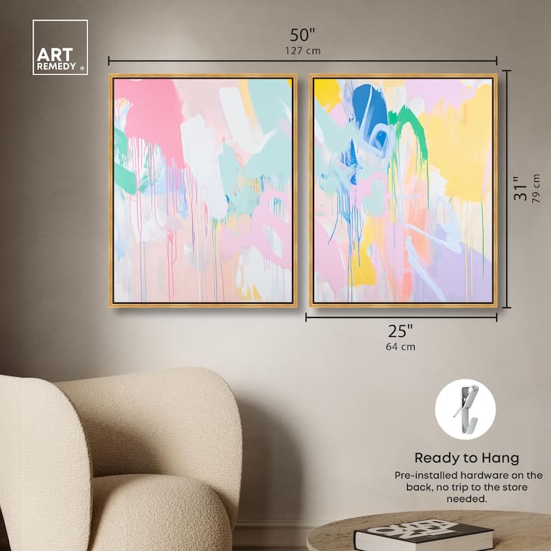Joyful Drips Canvas Set of 2 by Art Remedy