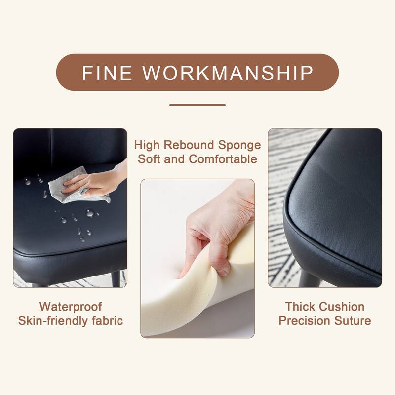 5-Piece Round Dining Table Set with Black Side Upholstered Chairs