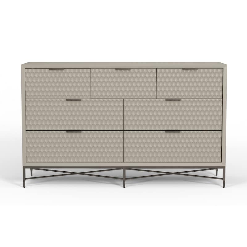 Origins by Alpine Milo 7 Drawer Dresser in Taupe