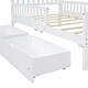 preview thumbnail 3 of 6, Wood Platform Bed with 3 Guardrails and 2 Drawers