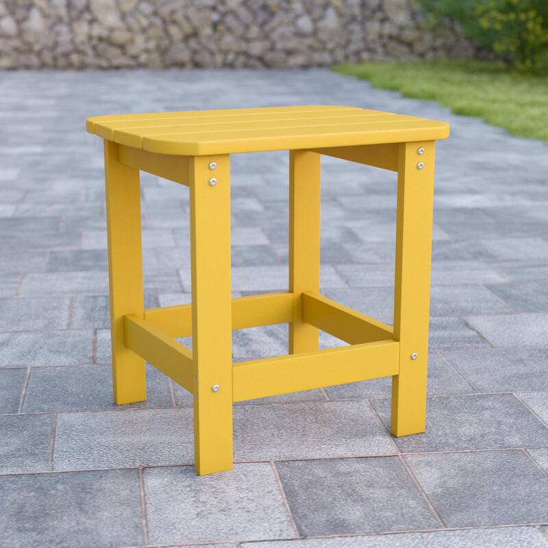 All-Weather Poly Resin Adirondack Side Table - Patio Table - Yellow