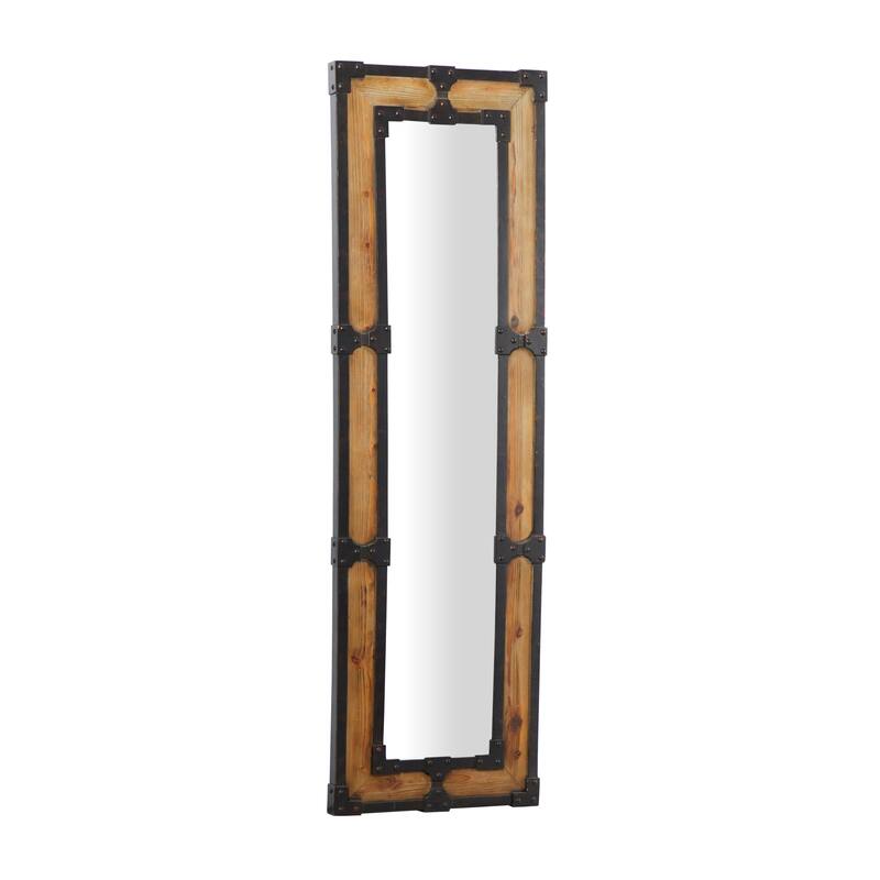 Wood Floor Mirror - Brown - Roche River Decor - 2"W x 21"L x 68"H