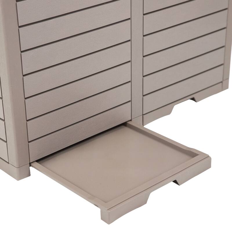 78-Gallon Double Patio Trash Can with Lid - Black