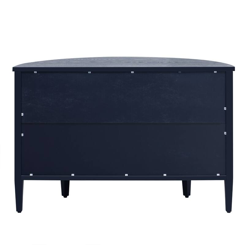 Curved Design Storage Cabinet with Adjustable Shelves and Drawer